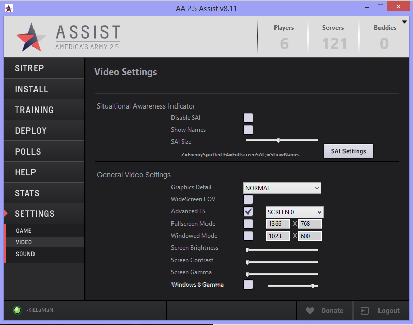 Assist Video Settings